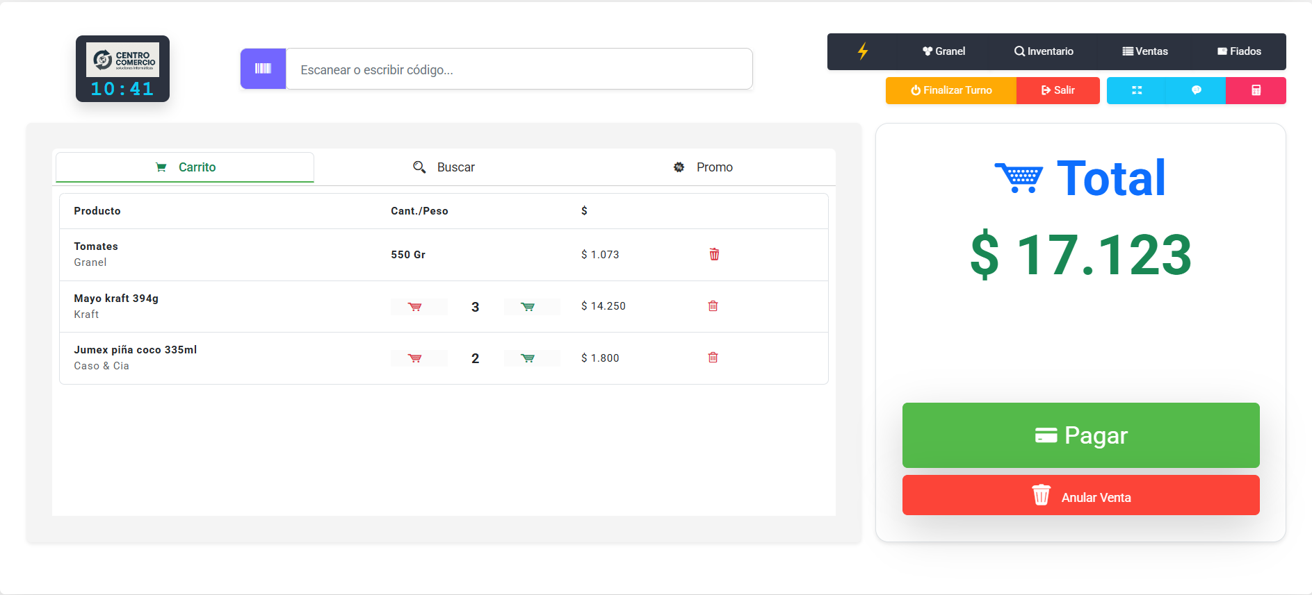 Software POS Centro Comercio